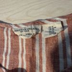 Christian Siriano 100% Linen SS Shirt Top Striped Boho Lagenlook Festival Beach Size M Photo 3