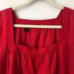 MNG Casual Sportswear Linen Cherry Red Shirt Square Neck Dress Women’s Size M Size L Photo 1