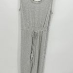 Caution to the Wind Grey White Striped Drawstring Jumpsuit Women's Size Small S Photo 6