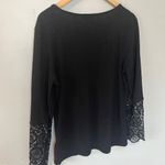 Boutique Vafful Womens V Neck Henley Shirts Long Sleeves Tunic Lace Tops Black Large Photo 6