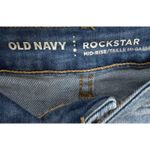 Old Navy  Rockstar Mid Rise Distressed Bkue Skinny Jeans Denim Size 6 Photo 4