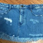 Free People  Distressed Denim Mini Skirt Size 6 Photo 0