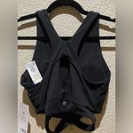 Athleta NWT  Conscious Cut Out Crop Top D-DD Size S Black Removable Pads Photo 4