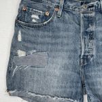 Levi's  501 Shorts Womens 30 Blue Comfort Distressed Button Fly Cut Offs‎ Western Photo 2