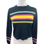 ASOS Navy Multicolor Striped Crew Neck Long Sleeve Knit Pullover Sweater Top 2 Photo 0