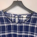 Caslon Plaid Smocked Peplum Bell Sleeve Top Size M Photo 5