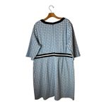 Draper James Dress Women 2X Blue White Floral Honeycomb Presley Ponte Preppy Photo 2