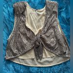 Free People Gold Sequin Reversible Vest Photo 0
