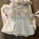 LC Lauren Conrad Size M Tan Pretty Pastel Pink Yellow Blue Sundress Ruffly Fairy Photo 9