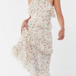 Urban Outfitters Floral Ruffle Halter Midi Dress Photo 0
