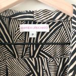 Amanda Uprichard Silk Top Aline Dress in Black and Tan Abstract Print - P/XS Photo 2