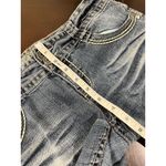 Truce Jeans Denim Bermuda Shorts Size 9 Embroidered Flap Pockets Distressed Blue Photo 11