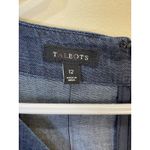 Talbots  Denim Cowboy Dress Size 12 Blue Shift Knot Sleeve Casual Church‎ Western Photo 3