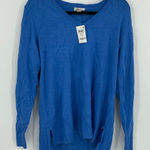 Style & Co Style Co Ribbed Pullover Sweater Palace Blue V Neck Long Sleeve Women's Large Photo 0