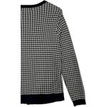 Lands End Cardigan Sweater Womens Medium Black White Houndstooth Preppy Classic Photo 9