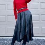 ZARA  Black Pleated Vegan Leather Wrap Midi Skirt XS Photo 8