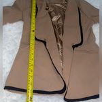 Forever 21  tan black trim tuxedo suit jacket blazer woman’s medium Photo 7