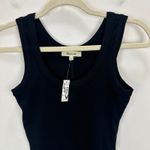 Madewell  Regenerative Supima Cotton Ribbed Scoopneck Tank Black Stretch XXS NWT Photo 3