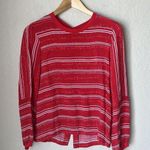 Maje Red And White Striped Button Back Blouse Photo 1