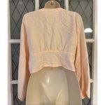 Levi's  Women's Sophia Cotton Balloon Sleeve V Neck Top Pink Size Large Photo 2