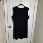 Misook  colorblock black pink sleeveless sheath dress size 1X‎ minimalist Photo 5