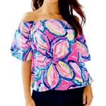 Lilly Pulitzer  Off The Shoulder Sain Top in Pink Sunset - Size Small Photo 0