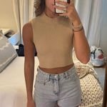 Camila Coelho  Beige Ribbed Tank Top Photo 0