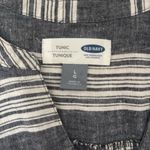 Old Navy  blue‎ and White Striped Tunic size Lg linen and cotton blend V Neck Photo 3