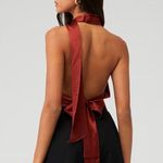 NONchalant Label Tara Silk Plunge Top Rust Womens Size XL Red Photo 3