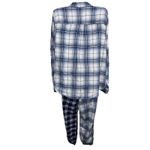 Hollister Flannel Pajama Set Shirt Sz M Pant Sz S Blue White baggy banded waist Photo 1