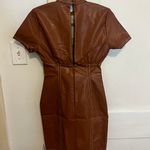 ASOS Brown Pleather Mini Dress Photo 7