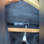 LC Waikiki Classic 2X Quarter Zip Ribbed Knit Big Sleeve Dress Black Photo 2