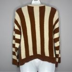 CALLAHAN KNITWEAR Fuzzy Striped Knit Sweater Womens Size XS Wool Academia Winter Brown Photo 6