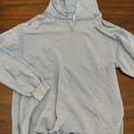 Free People  Everyday Hoodie Sweatshirt Women’s Small Blue Distressed Oversized Photo 0
