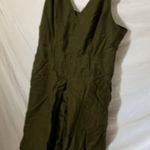 Banana Republic :Olive Green Smocked Overall Style Dress- Back zipper- pockets-16 Photo 5