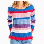 Southern Tide Rosalie Striped Peplum Sweater. Size L Photo 1