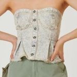 NWT! Anthropologie Pilcro Denim Peplum Corset Blue Photo 0