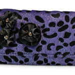 Fashion Bug  Purple and Black Patterned Clutch Photo 0