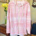 Hanes Pink Striped Hoodie Oversized Photo 1