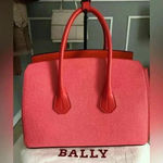 Bally Sommet Satchel Top Handle Medium Size Handbag In Beautiful Orange/pink. Pink Photo 0