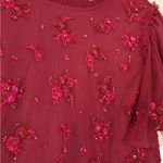 Ivy City Co Dark Red Anastasia Midi Dress Holiday Tulle Sequin Party Flutter XL Photo 4