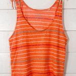 Lilu Women's Orange Striped Tie Straps Scoop Neck Tank Top Size Medium Photo 0