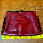Etha LIzard vintage Burgundy color Purse Red Photo 5