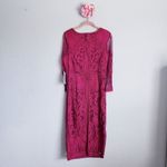 JS Collections Soutache Embroidered Midi Dress in Berry Photo 3