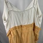 &merci &Merci‎ Gingham Paperbag Waist Tie Romper Size M Yellow White Button Front Photo 7