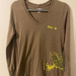 Carhartt  For Women Tan Long Sleeve V-Neck T-Shirt Classic Car‎ Size Small Photo 0