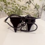 Reiss SAMPLE PIECES Black Leather Kali Wedge Leather Strappy Wedge Sandal Photo 2