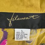 VINTAGE filament Floral Silk Jacket Size L Yellow Size L Photo 4