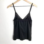 Y2K Black Lace Trim Cami Tank Top Size Large Photo 1