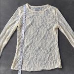 Women’s Sheer Sexy Cream Lace Floral Long Sleeve Top Bodycon Size L NWOT Size L Photo 5